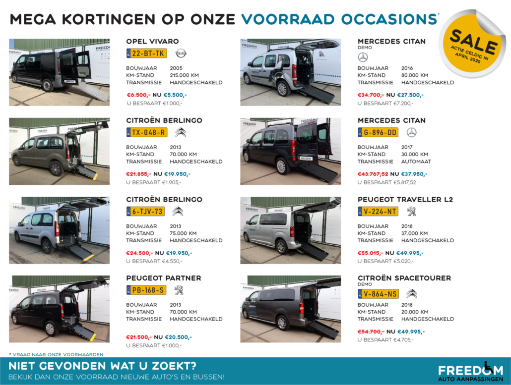 MEGAKORTING Freedom Auto Aanpassingen april 2020